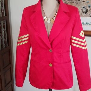 Forwear New York red faux military jacket. Size S